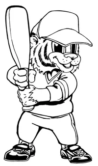 Baseball Tigers Mascot Decal / Sticker 7