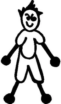 Shorts Boy Stick Figure Decal / Sticker 05