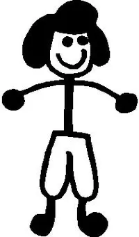 Shorts Girl Stick Figure Decal / Sticker 01