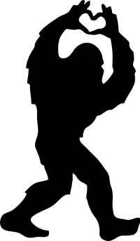 Bigfoot Making a Heart Decal / Sticker 10