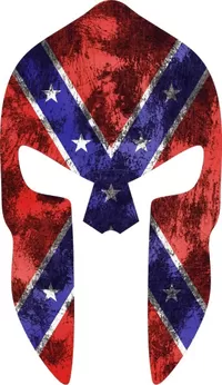 Confederate Flag Spartan Helmet Decal / Sticker 05