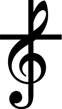 Treble Clef Cross Decal / Sticker 97