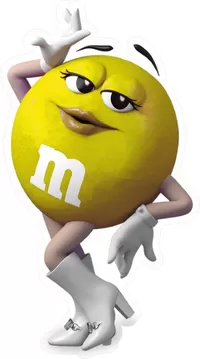 Yellow Female M&M Decal / Sticker 65