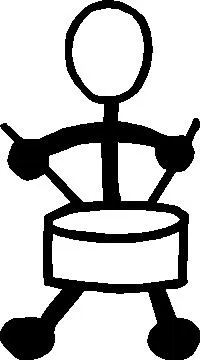 Drummer 01 Stick Figure Decal / Sticker