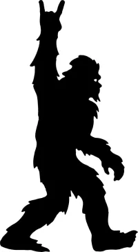 Bigfoot Giving Rock Fingers Decal / Sticker 09
