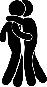 2 People Hugging Decal / Sticker 01