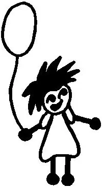 Balloon Girl Stick Figure Decal / Sticker 01