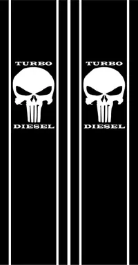 Punisher Turbo Diesel Truck Bed Stripes Decals / Stickers 12