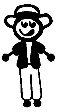 Casual Guy Stick Figure Decal / Sticker