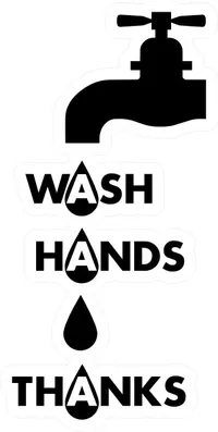 Wash Hands Thanks Decal / Sticker 11