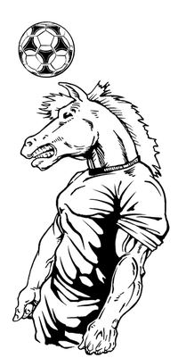 Soccer Horse Mascot Decal / Sticker 3