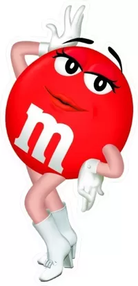 Red Female M&M Decal / Sticker 39