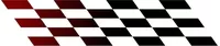 Burgundy Fades to Black Checkered Flag Decal / Sticker 109