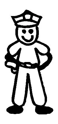 Police Man Stick Figure Decal / Sticker 03