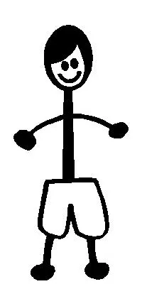 Shorts Boy Stick Figure Decal / Sticker 01