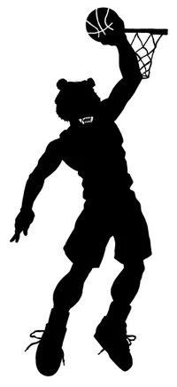 Basketball Bear Mascot Decal / Sticker