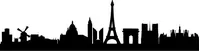 Paris Skyline Silhouette Decal / Sticker 01