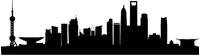 Shanghai Skyline Silhouette Decal / Sticker 01