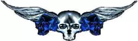 Blue Winged Skulls Decal / Sticker J3