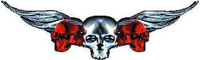 Red Winged Skulls Decal / Sticker J2