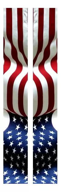 z 10 Inch Dual American Flag Racing Stripe Decal / Sticker