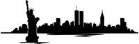 New York Skyline Silhouette Decal / Sticker 01