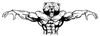 Weight Training Bear Mascot Decal / Sticker 11