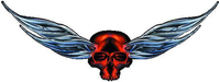 Red Winged Skull Decal / Sticker