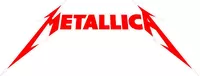 Red Metallica Lettering with White Outline Decal / Sticker 22