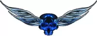 Blue Winged Skull Decal / Sticker