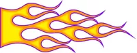 Yellow to Orange Flames with Violet Outline Decal / Sticker 88