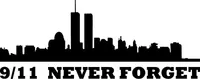 New York Skyline Silhouette 9/11 Never Forget Decal / Sticker 04