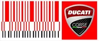 Ducati Wrooom Corse Bar-Code Decal / Sticker