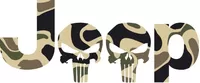 Camouflage Punisher Jeep Lettering Decal / Sticker 11