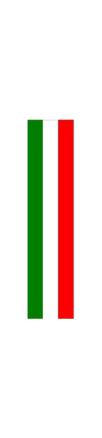 z 12 Inch Italian Flag Single Racing Stripe Decal / Sticker