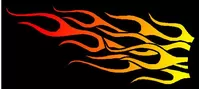 Yellow to Red faded flames Decal / Sticker