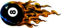 Flaming 8 Ball Decal / Sticker 02