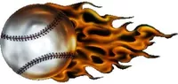 Flaming Baseball Decal / Sticker