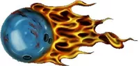 Flaming Bowling Ball Decal / Sticker