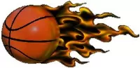 Flaming basketball decal / sticker