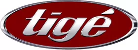 Simulated 3D Chrome Burgundy Tige Decal / Sticker 21