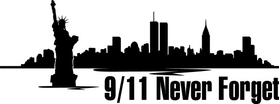 New York Skyline Silhouette 9/11 Never Forget Decal / Sticker 02
