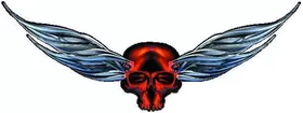 Red Winged Skull Decal / Sticker