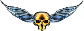 Gold Winged Skull Decal / Sticker