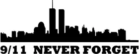 New York Skyline Silhouette 9/11 Never Forget Decal / Sticker 04