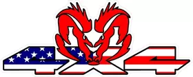 Z 4x4 American Flag Ram Decal / Sticker 39