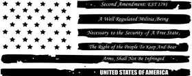 American Flag Second Amendment Decal / Sticker 92