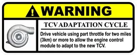 TCV Adaptation Warning Label Decal / Sticker 01