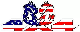 Z 4x4 American Flag Ram Decal / Sticker 38