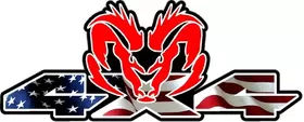 Z 4x4 American Flag Ram Decal / Sticker 47